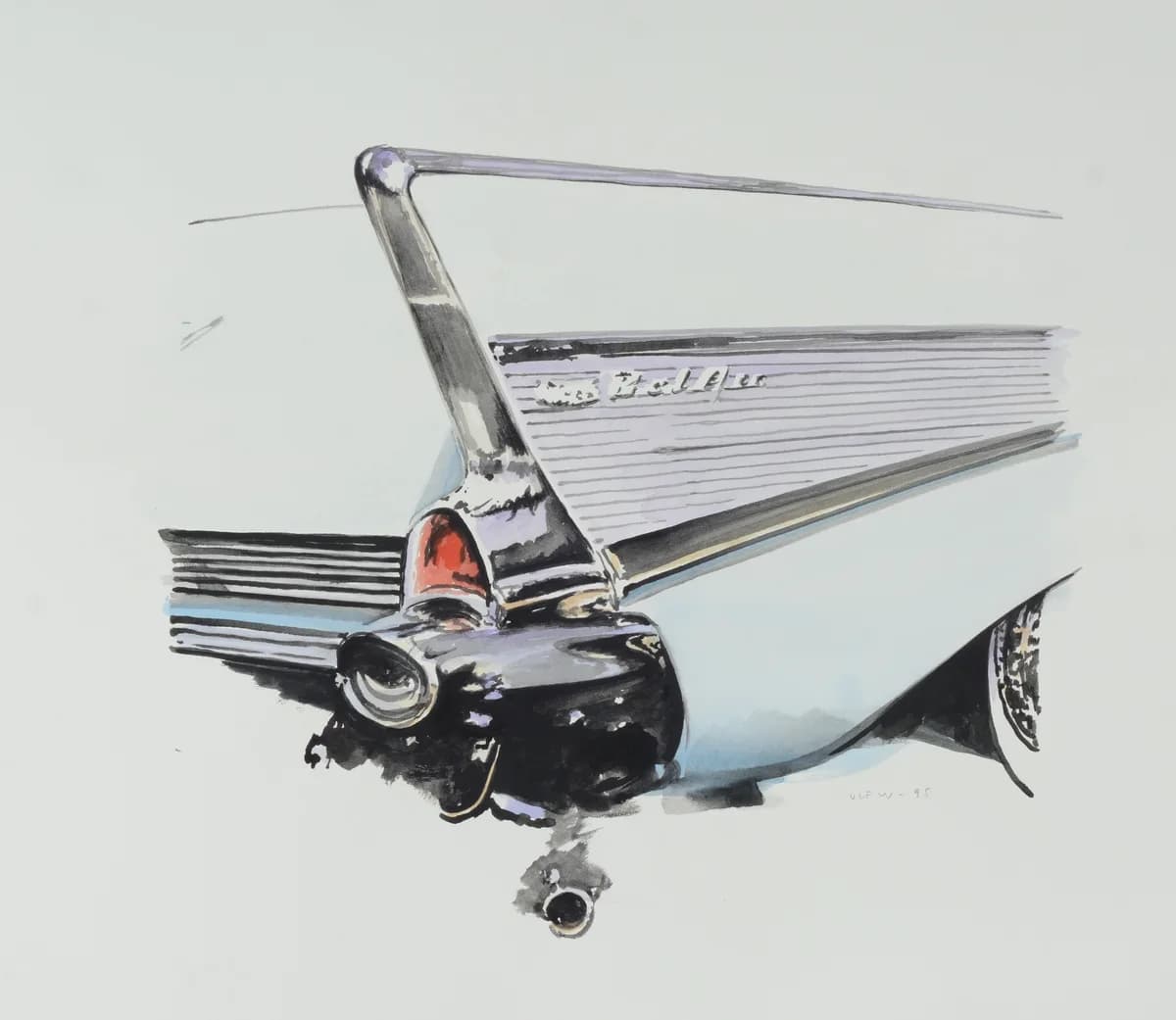 Rear corner of a Chevrolet Bel Air.