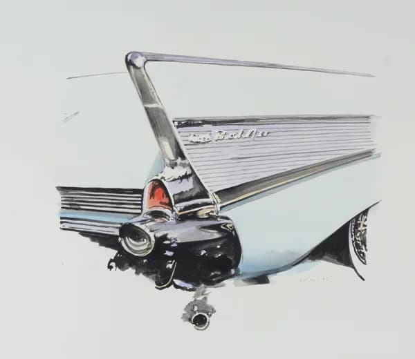 Rear corner of a Chevrolet Bel Air.