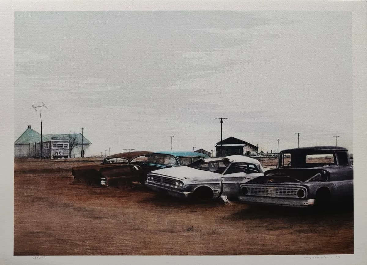 A "car graveyard" in Vaughn, New Mexico.